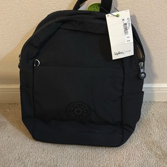 NWT Kipling Ferris black tonal small backpack - Picture 1 of 7
